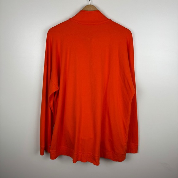 T by Talbots Pullover Women's XL Orange 1/4 Zip Long Sleeve Cotton Blend Comfort - Picture 4 of 9